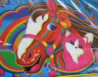 Vintage 90s Lisa Frank Suitcase Roller Rainbow Chaser Horse & Kitty Cat