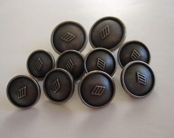 Joseph Abboud 10 boutons de rechange logo losanges en relief gris bronze pour blazer en laine
