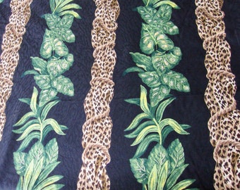 Vintage 1995 Anju Woodridge Jungle Vine Leopard Print Upholstery Fabric 3 Yards • Discontinued • Made in the USA