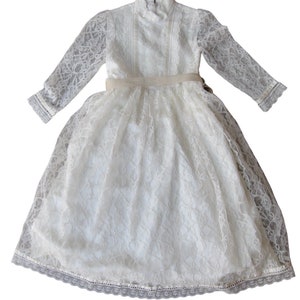 Vintage Jessica McClintock Ivory Lace Dress Prairie Girls M Easter Flower Girl • Gunne Sax Western • Made in the USA