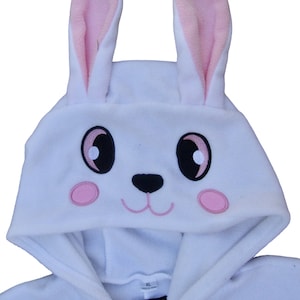 Bunny Rabbit Adult Costume Pink & White 1-Piece Cosplay Size XL HALLOWEEN • EASTER