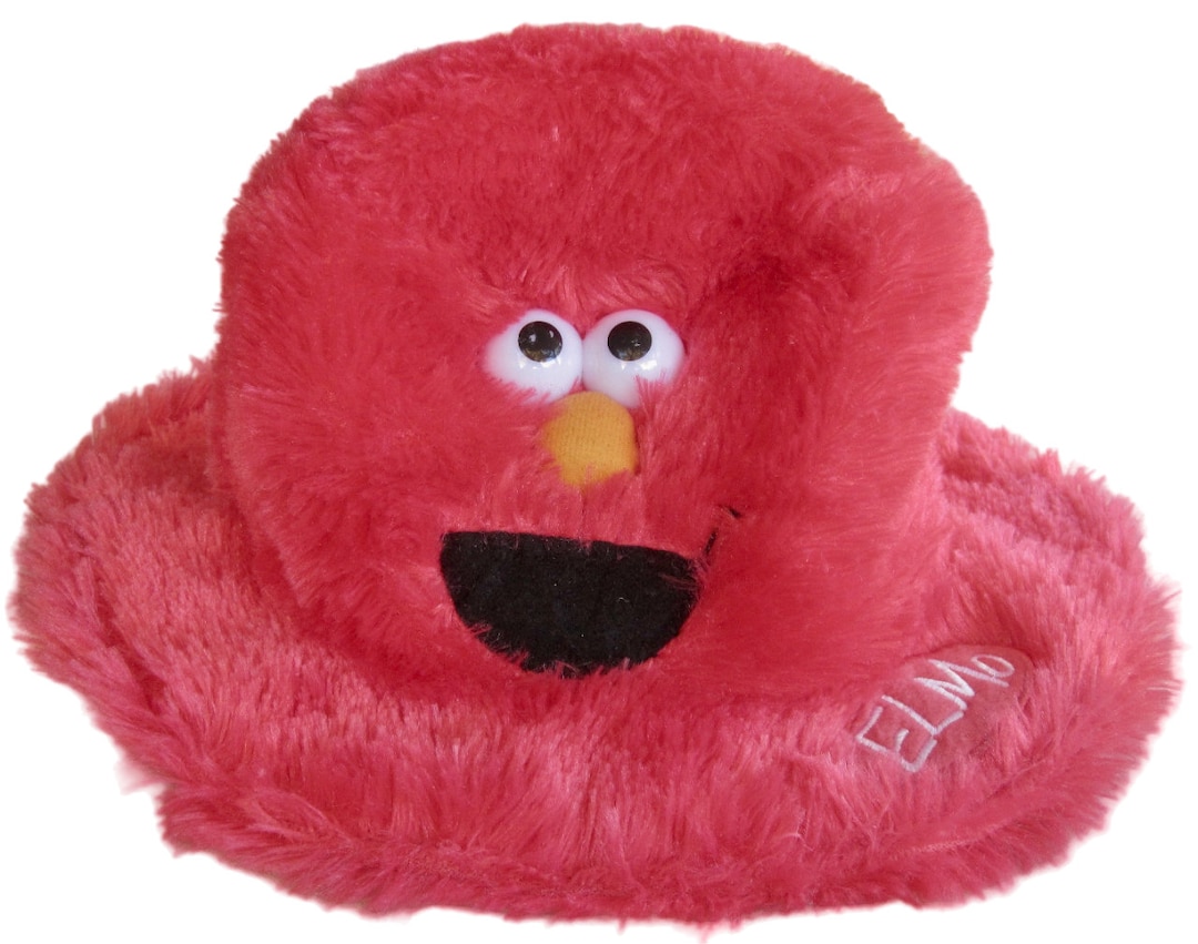 Elmo Red Plush Bucket Hat W Googly Eyes Cosplay Costume Halloween Teen