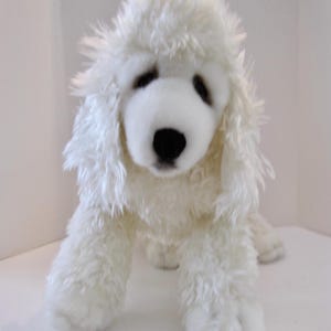 Vintage Y2K Dakin Lou Rankin Skipp French Poodle Plush White Puppy Dog Realistic