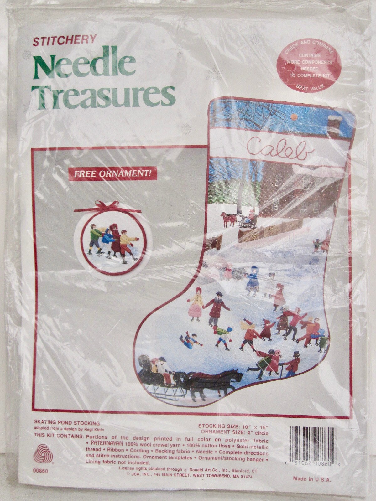 Needle Treasures SWINGING TEDDIES Needlepoint Christmas Stocking Kit RARE  #06893