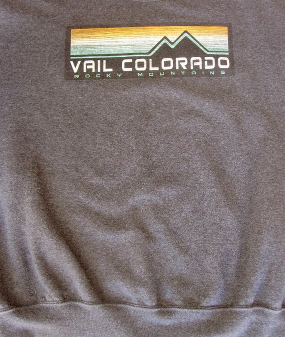 Vintage Vail Colorado Heather Gray Sweatshirt Rai… - image 6