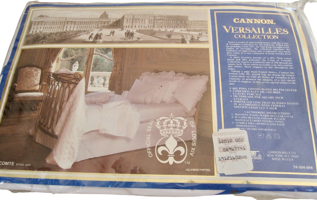 NOS Vintage Cannon Royal Family Court of Versailles Twin Fitted Sheet ...
