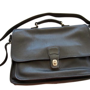 Vintage 90s Coach Black Leather Metropolitan Messenger Shoulder