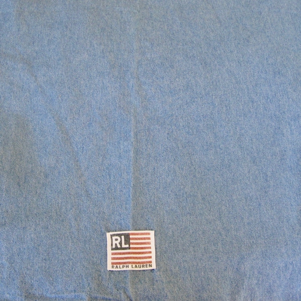 VTG Ralph Lauren Blue Jean Denim Duvet Cover Windward Twin Size • Flag Logo • USA MADE