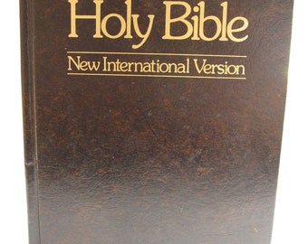 Bible Original NIV 1973-1984 Version w Footnotes Dark Brown Hardcover Zondervan USA