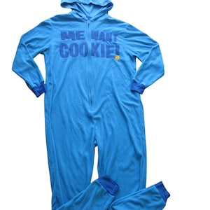 Cookie Monster Costume Adult Size XL Sesame Street 1-Piece Suit • Halloween