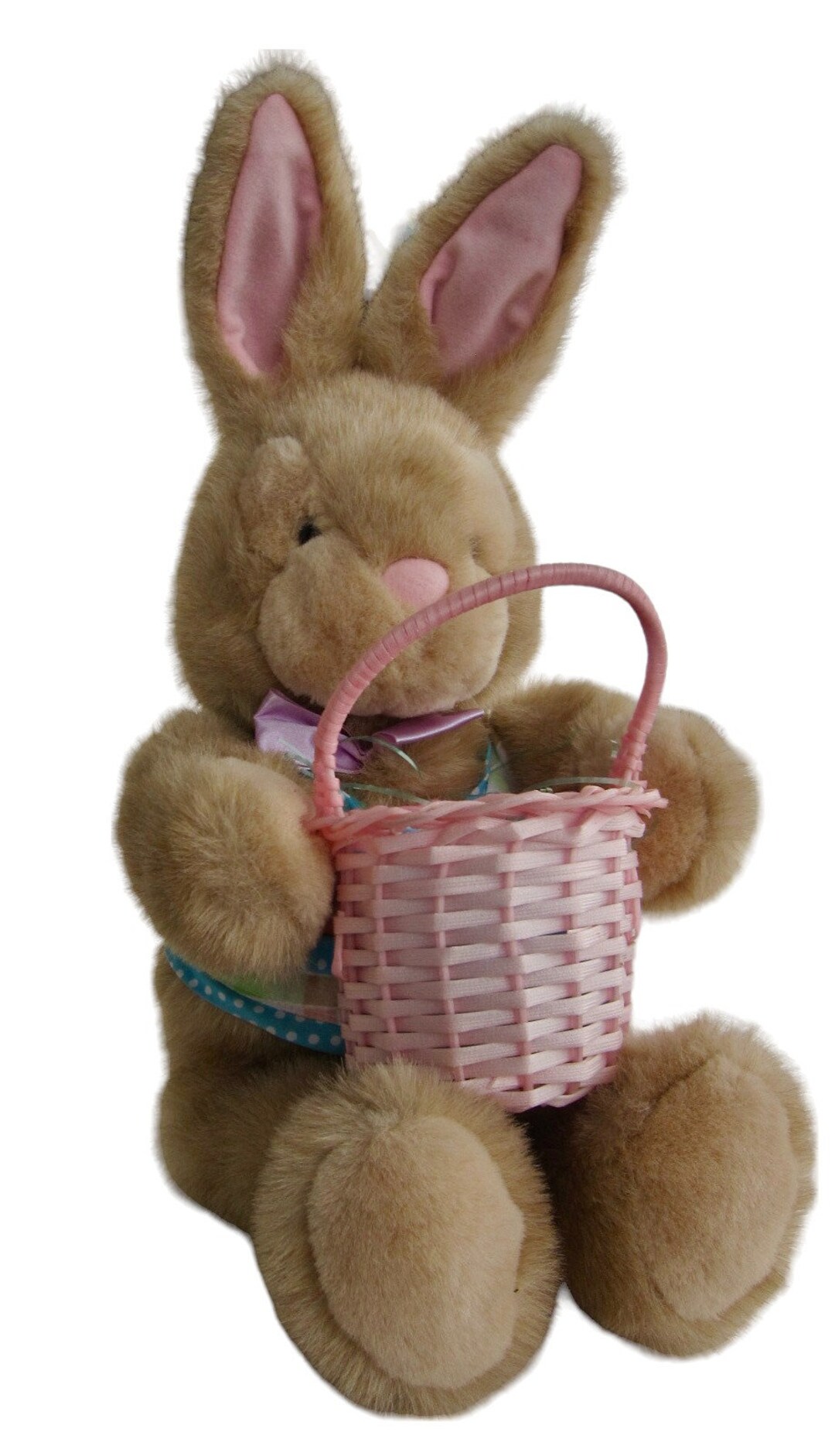 1980s Applause Woodland Plush Brown Rabbit W Basket EASTER BUNNY ...