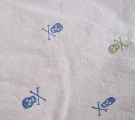 Vintage Ralph Lauren University Landon Green Blue Skull Bones Full Flat Sheet Goth Etsy