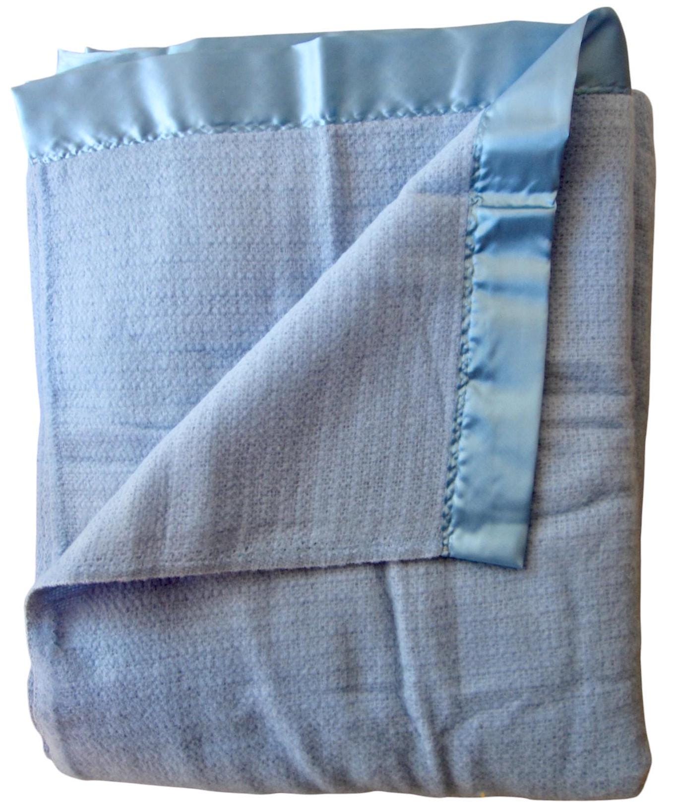 Satin Trim Waffle Weave Blanket Etsy