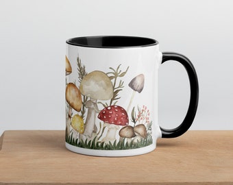 Mushroom Mug - Watercolor Aesthetic Coffee Mug - 11oz