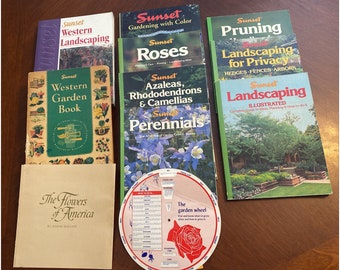 9 Vintage SUNSET GARDEN BOOKS + Bonus - Incl Western Garden 1954c - Sale Price!!