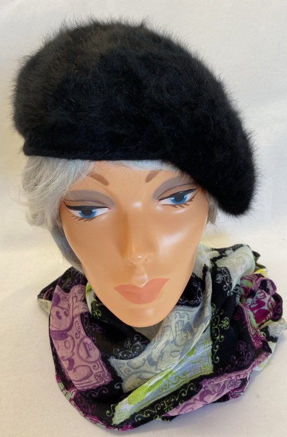 Black KANGOL® Fur BERET Hat Tam & Disney Mickey Mo