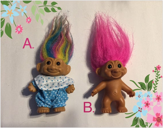 Russ Troll Doll 3 Rainbow Hair Pink Hair Troll Etsy
