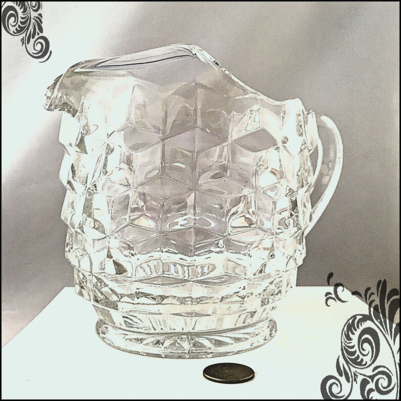 Vintage Rare FOSTORIA Crystal Stout JUG Glass PITCHER So Etsy