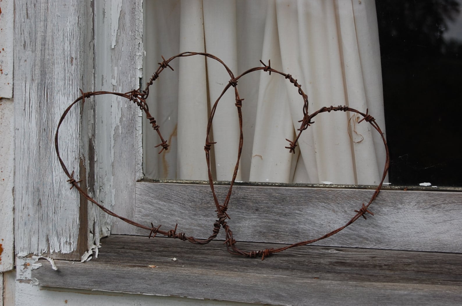 Entwined Barbed Wire Hearts Wedding Hearts Rustic Home Etsy