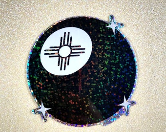 Zia Retro Eight Ball Glitter Sticker