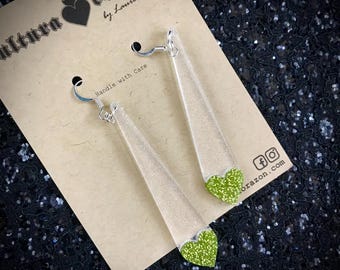 Joint Heart Dangle Earrings