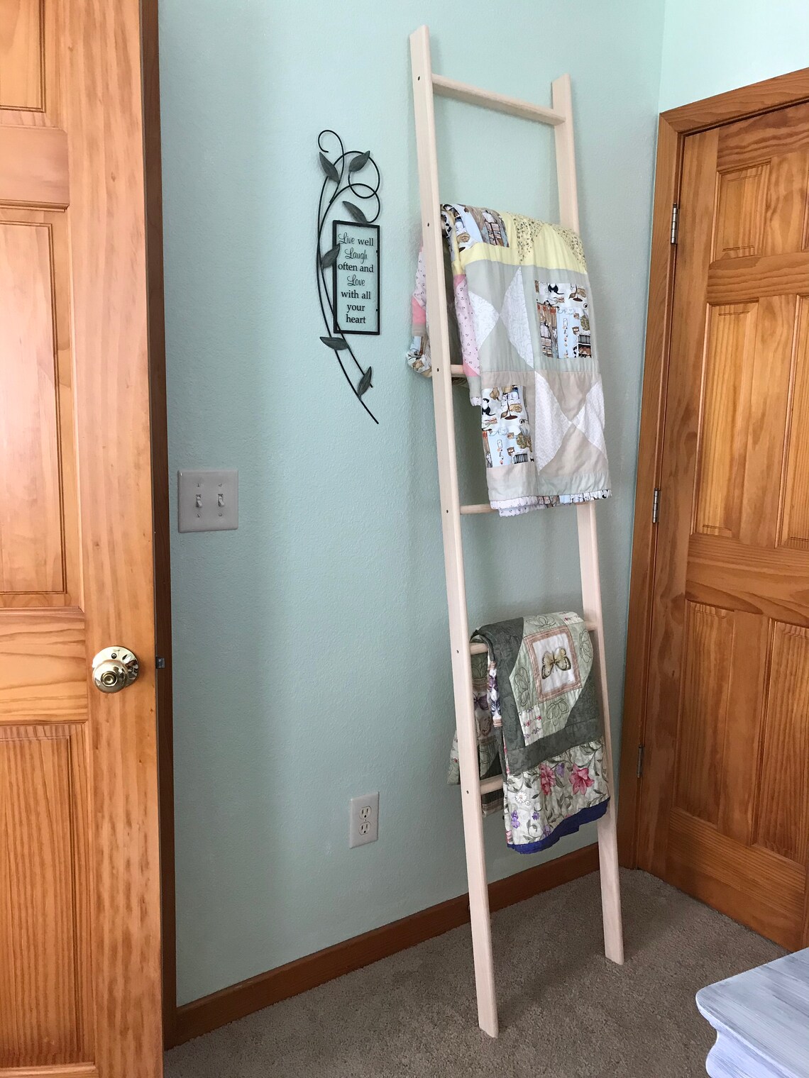 Quilt Ladder Quilt Display All Wood Tall Quilt Ladders Etsy