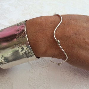 Solid Silver Bangle &quot;Dewdrop&quot;