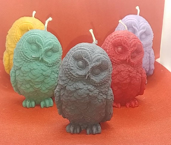 Scent-free Wise Owl candles Owl Candles Hand-painted Owl Candle Scent-free Wise Owl candles Owl Candles Hand-painted Owl Candle
