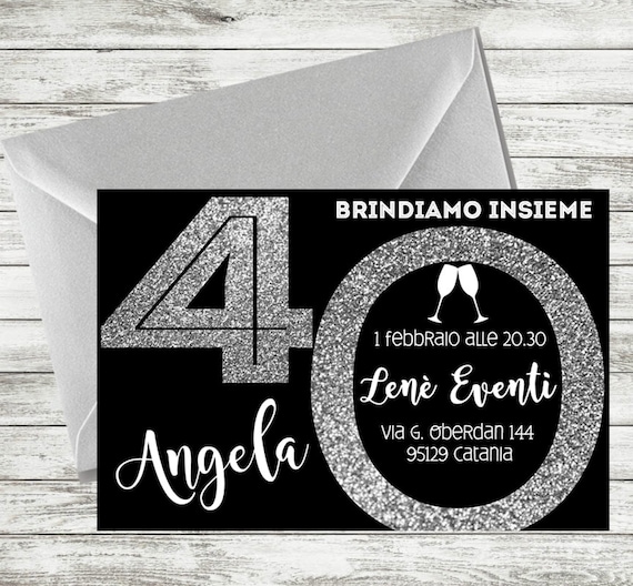 Invito Personalizzato 40 anni, Invito per donne, Invito adulti -  Italia