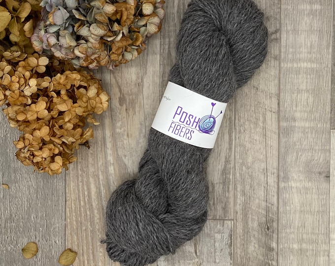 Featured listing image: From the Farm Dark Silver Grey. 90/10 alpaca/merino wool yarn. 240 yds. DK weight. Knit. Crochet. Weave.