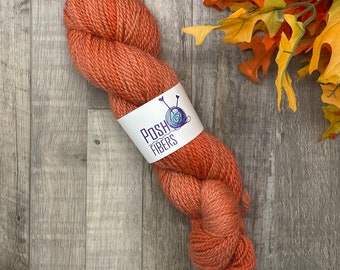 From the Farm. Apricot. 80/20 alpaca/cormo wool yarn. Hand Dyed yarn. DK weight. Knit. Crochet. Weave.