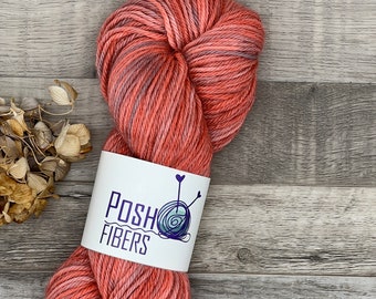 Posh. 100% alpaca wool yarn. Jelly Belly. 246 yards. Hand Dyed alpaca yarn. DK weight. Knit. Crochet. Weave. Hand dyed yarn.