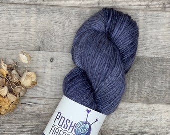 Posh. 100% alpaca wool yarn. Blue Shark. 246 yards. Hand Dyed alpaca yarn. DK weight. Knit. Crochet. Weave. Hand dyed yarn.