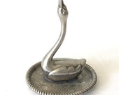 Vintage Silver Swan Ring Dish