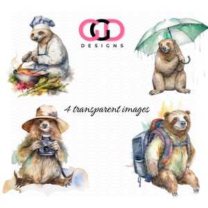 Imagens SLOTH chef, chuva de guarda-chuva, câmera, mochila, transparente - formato png