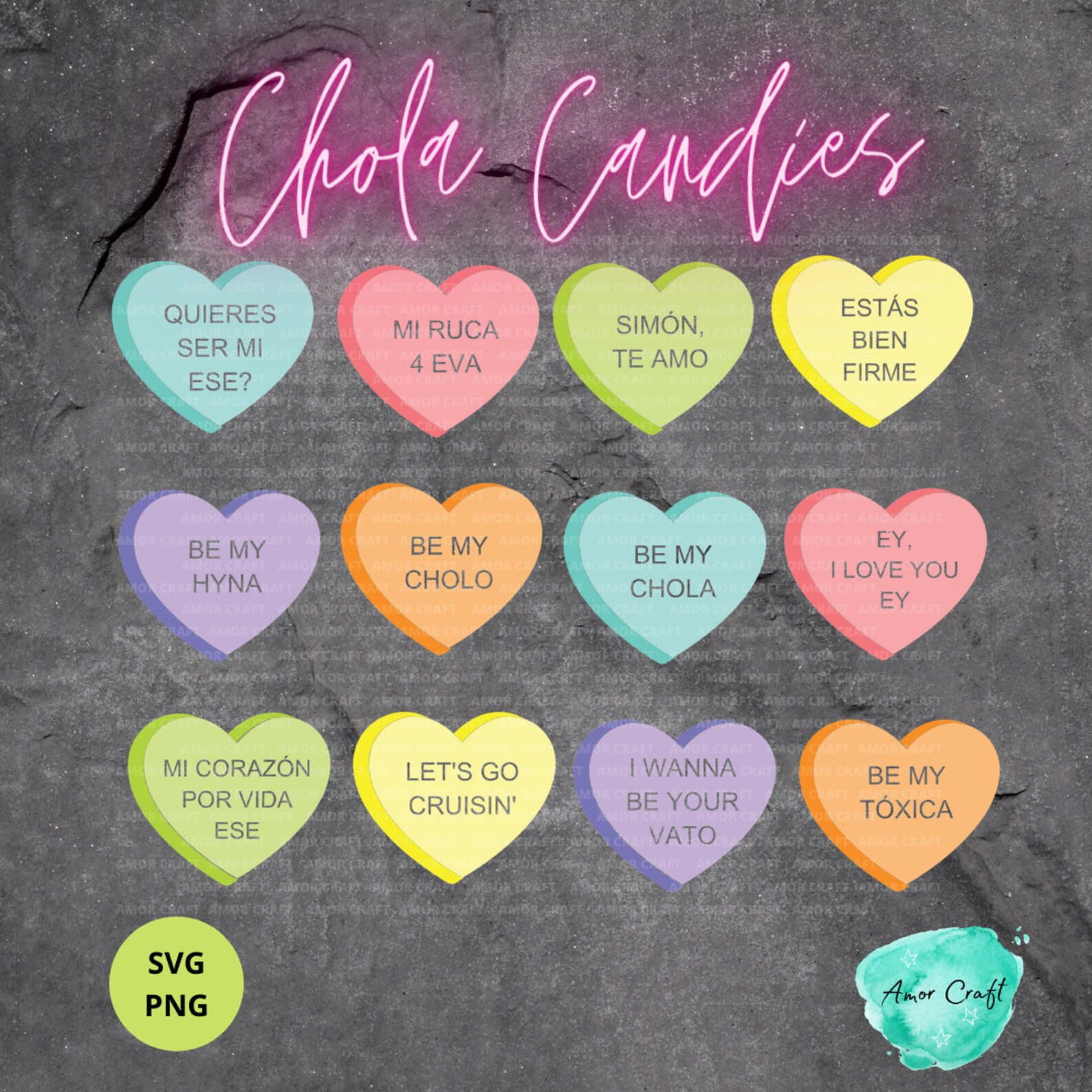 CHOLA CHOLO VALENTINE'S day candies Mexican slang funny Etsy