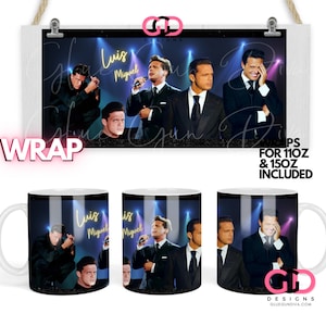 Luis Miguel, Mexican Music Artist, Leyenda Mexicana sublimation image | WRAP for 11 and 15 oz Mugs - png format