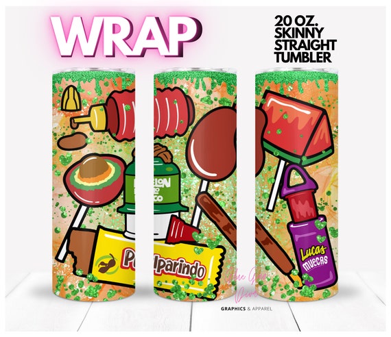 Mexican Candy, dulce mexicano, snacks | WRAP for Skinny 20 0z straight tumbler - png format
