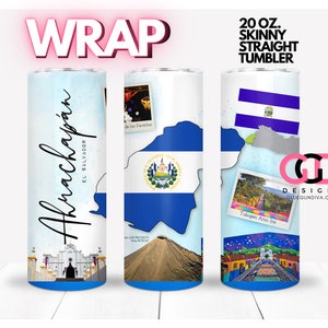 AHUACHAPAN El Salvador departamento, mapa, latino, Salvadoreño | WRAP for Skinny 20 0z straight tumbler - png format