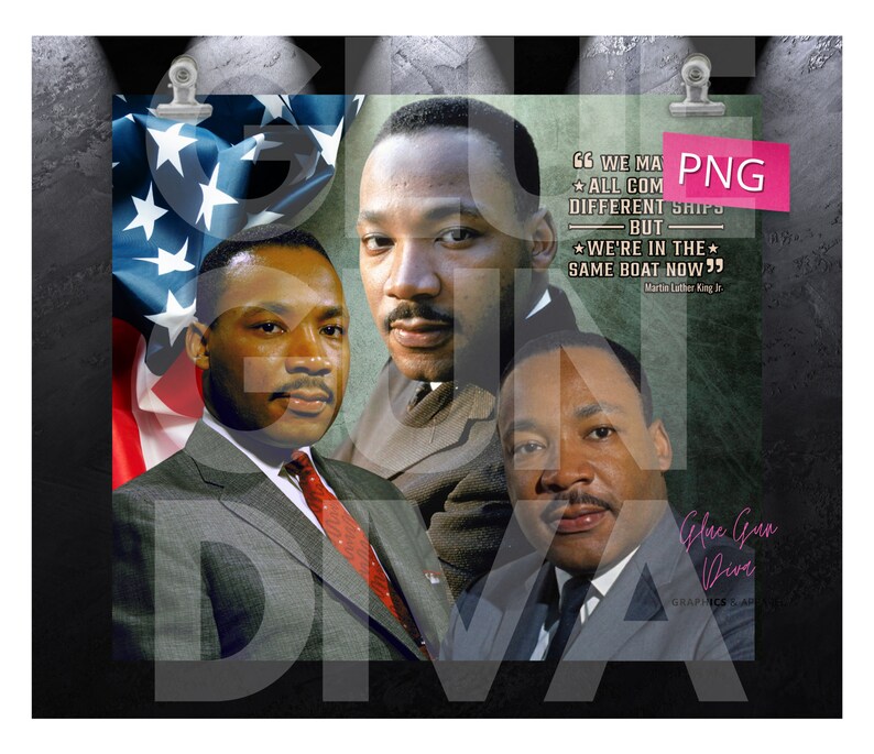 MARTIN Luther KING Color Photos Photos Quote Tumbler WRAP for Etsy