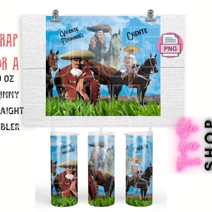 VICENTE FERNANDEZ Cantante messicano Mariachi Tumbler WRAP per Skinny 20 0z tumbler dritto - formato png