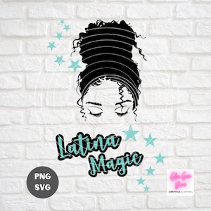 LATINA MAGIC |  AFROLATINA Curly Hair Woman&#39;s Silhouette cutting file - svg, png