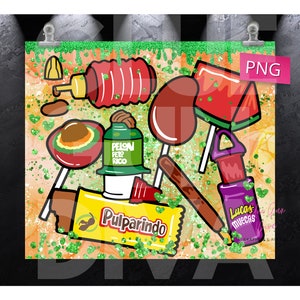 Mexican Candy, dulce mexicano, snacks | WRAP for Skinny 20 0z straight tumbler - png format image 2