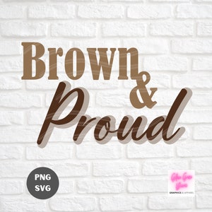 BROWN AND PROUD - hispanic heritage month- hispano, habla hispana, latino shirt image cutting file - svg, png