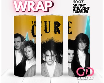 WRAP THE CURE Band 80s 90s alternative rock wrap for Skinny 20 0z straight tumbler - png format