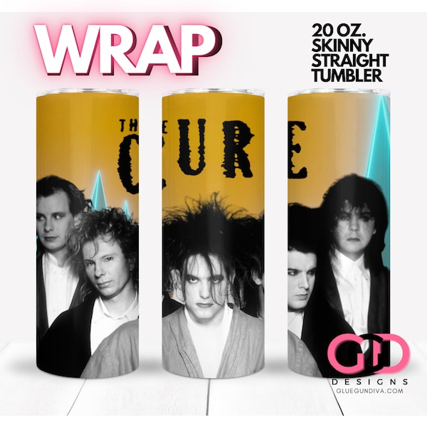 WRAP THE CURE Band 80s 90s alternative rock wrap for Skinny 20 0z straight tumbler - png format