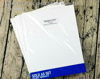 Neenah Classic Crest 110 lb SMOOTH SOLAR WHITE Paper Pack 25 Sheets