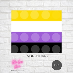 NON-BINARY FLAG - Individual flag, Pride flag, Inclusivity, love wins all, png format