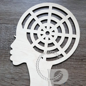 Silueta de riel para cabeza afro con forma de corona de diva de madera sencilla, para cabello natural, envío gratuito