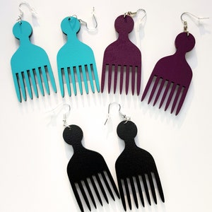 3 paires de boucles d'oreilles africaines en bois, tailles au choix 27 couleurs au choix